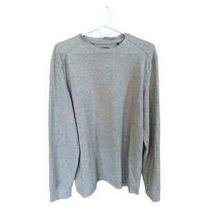 Prana Men's Crewneck Long Sleeve Heather Tan Shirt Cotton Size Large